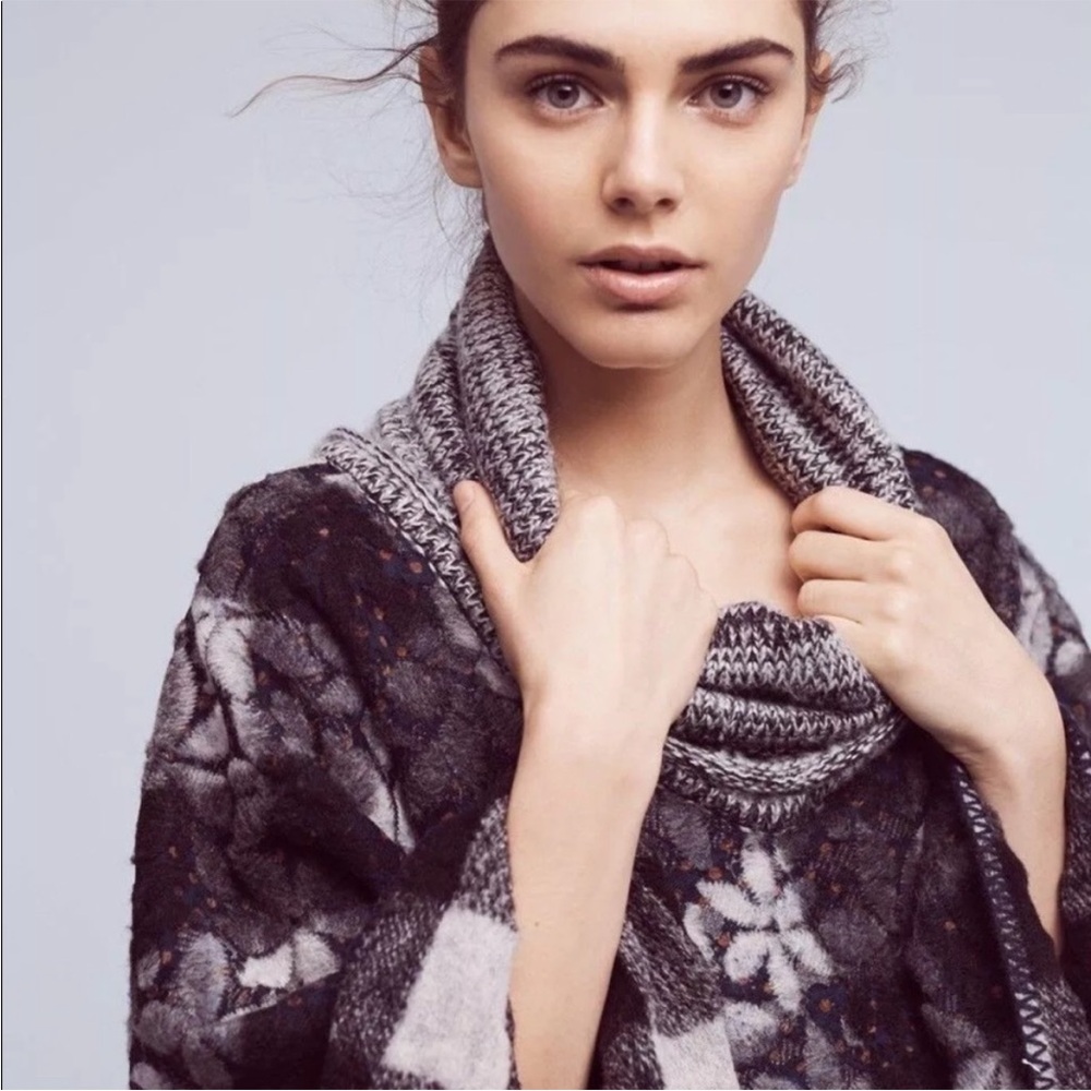 Nwot Anthropologie Wintertide Reversible Poncho